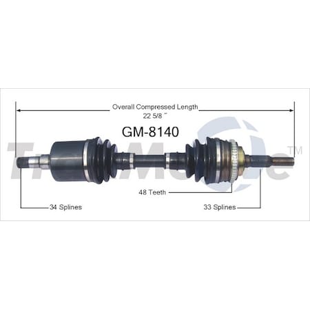 Surtrack Axle Cv Axle Shaft, Gm-8140 GM-8140